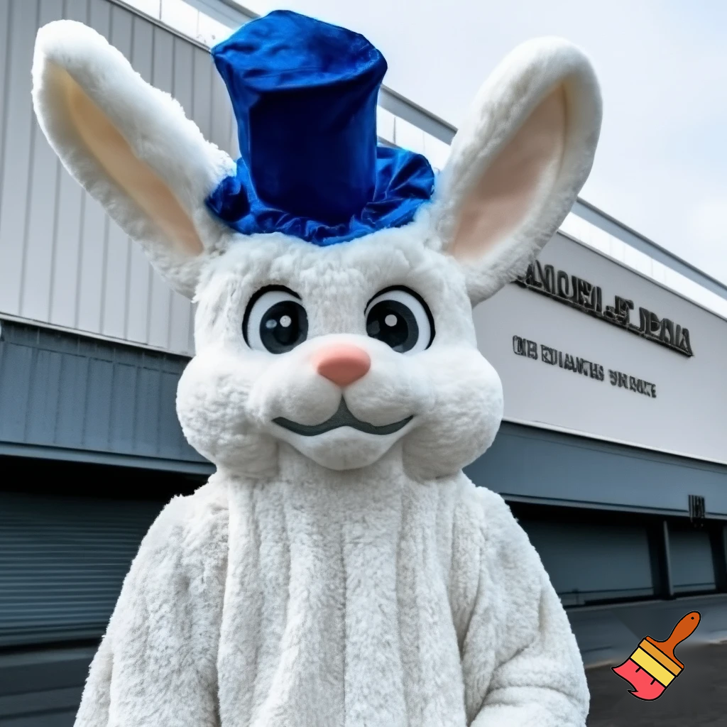 Mascot costume, Easter bunny top hat special top hat falcon gate trucking Centre