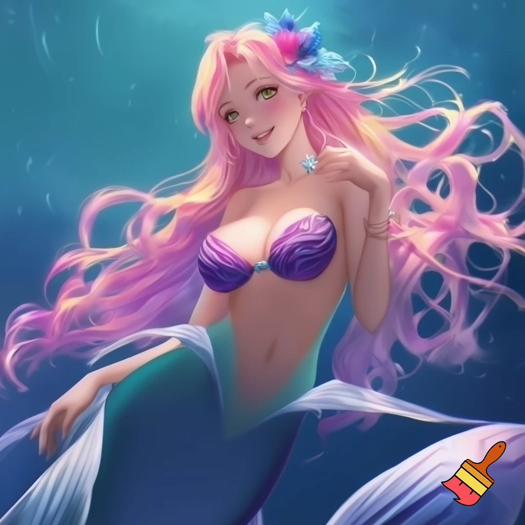 Sexy anime mermaid girl