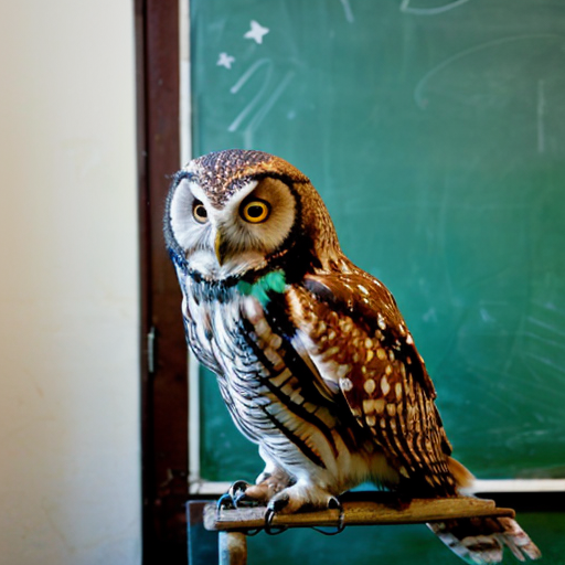 a owl says here in the school