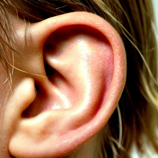 Cool 90s aesthetic grainy very close up very zoomed in photo of a 12 year old very tan blonde boy’s ear, whole ear is stretching into a the shape of a pair of boy lips