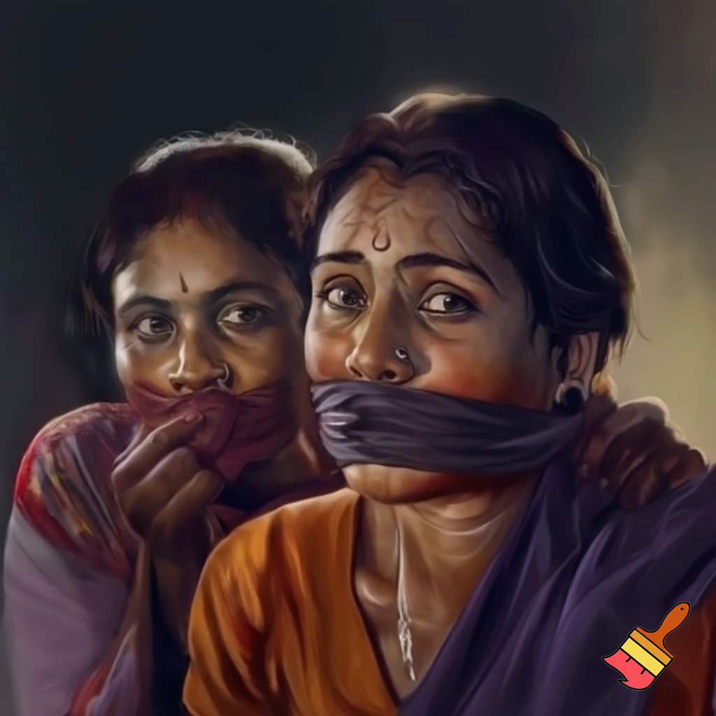 Indian women tap gagged 