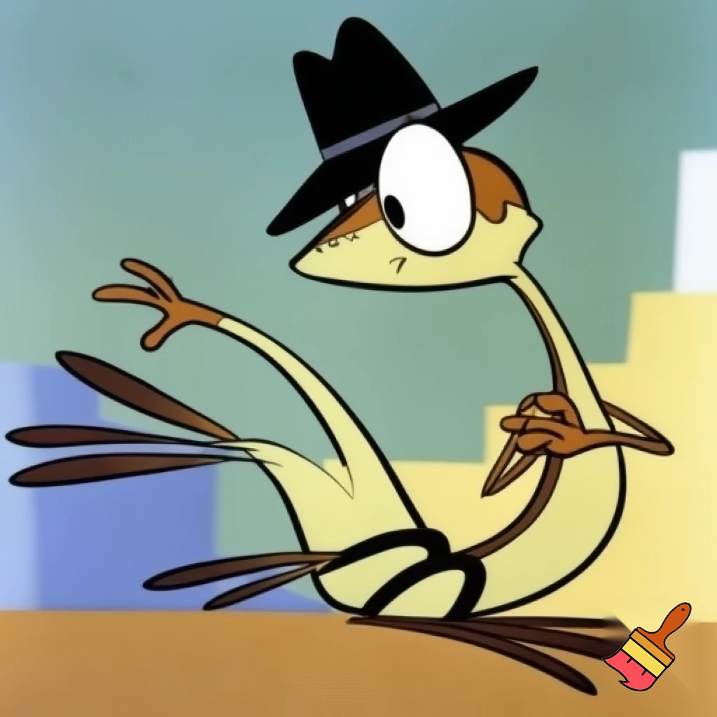 Lizard in the style of a classic 30s cartoon 