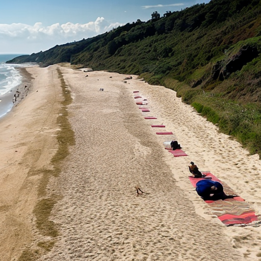 Giant beach rolling down the hill