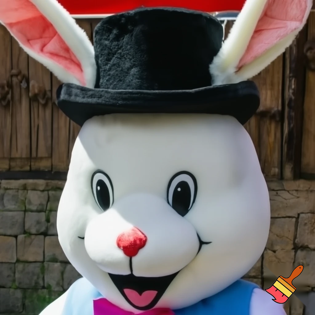 Easter bunny mascot costume top hat🚪