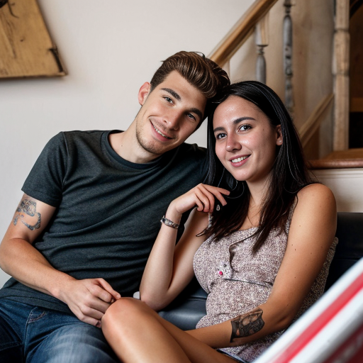 Goretzka and Vanessa at they having free time at the house 