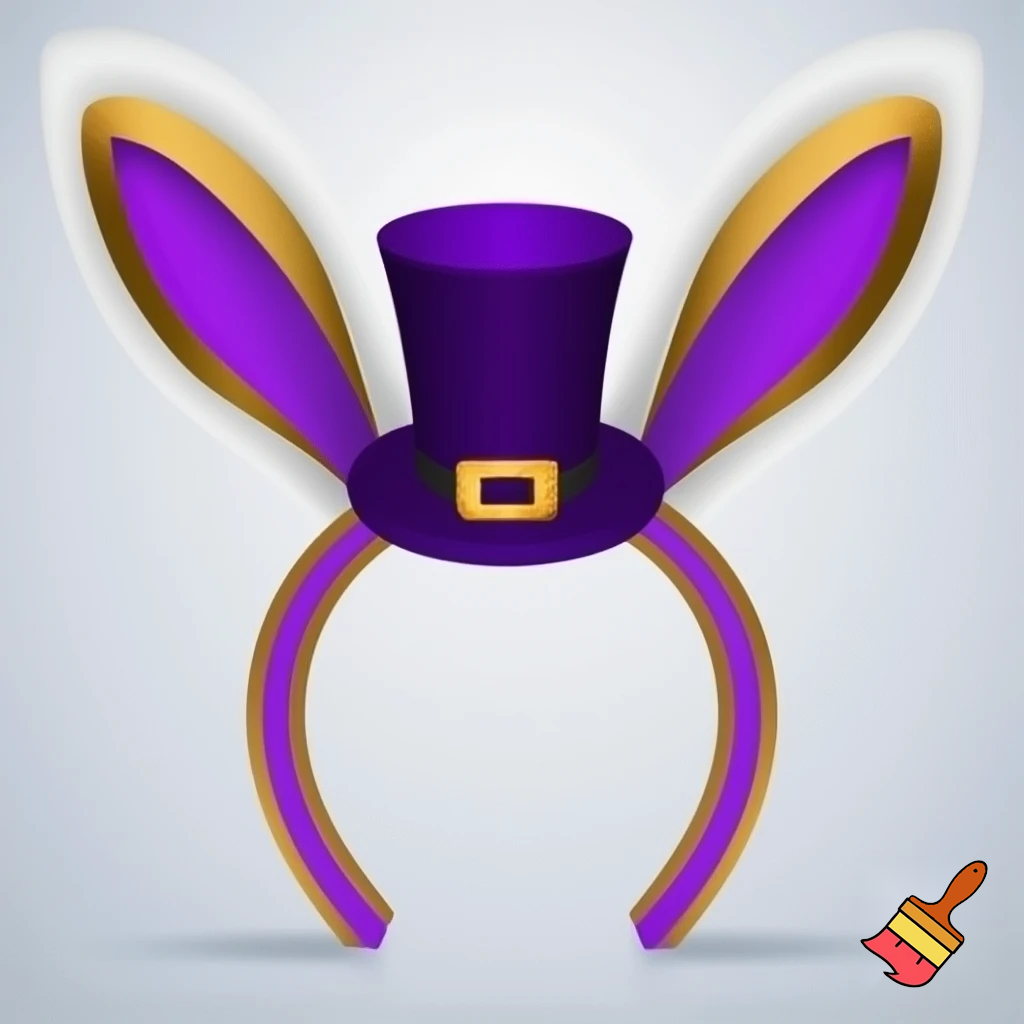 Easter bunny with a top hat Easter advent Easter bunny ears headband purple and white purple and gold