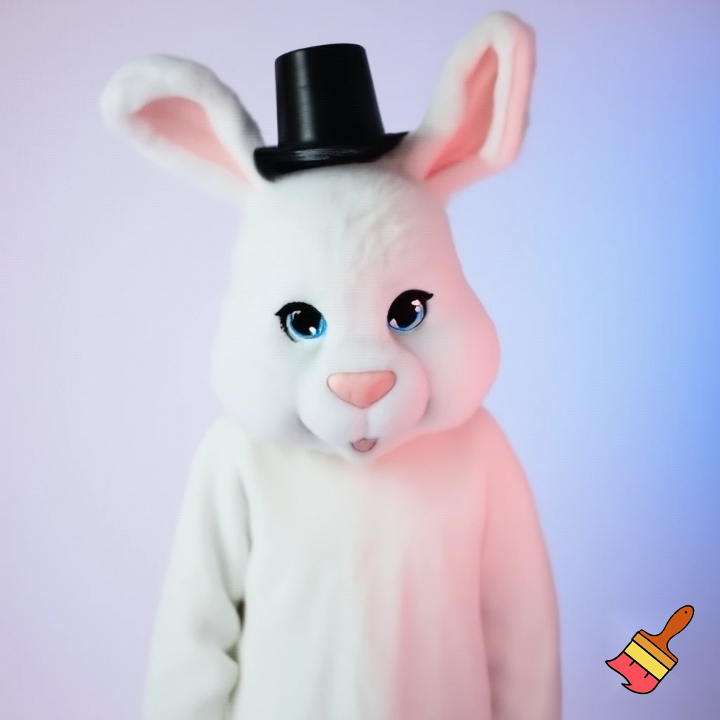 Easter bunny mascot costume top hat