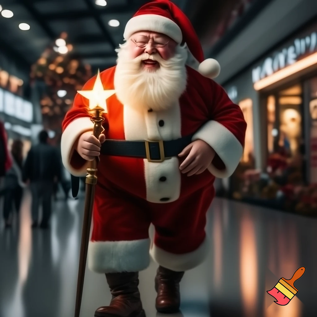 Santa Claus walking at the shopping centre a wizard Santa Claus the real Santa Claus🌟💫🎄🎁🎁🎁🎁🎁🎁🎁🎁🎁🎁🎁🎁 stick Santa Claus the big Santa Claus with a star walking stick with the star Santa Claus special Santa Claus🌠