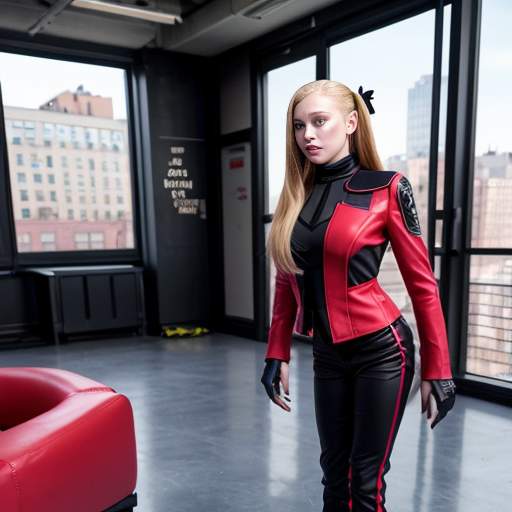 Angry Tamär Zarlag as 34-year-old Zaran Tyccanoid male with pink skin, red long hair, red eyes, pointed ears, black futuristic coat, black futuristic pants and black futuristic shoes, when talking with the Natasha Kolevnaya as 19-year-old Eurasian and Russian Human female schoolar with brown hair and futuristic uniform and Samantha Borrowing as 21-year-old American Human female schoolar with blonde hair and futuristic uniform in American and New York futuristic school balcony with grey-yellow-black fences, blue floor and futuristic lights in 2622. (Realistic image)