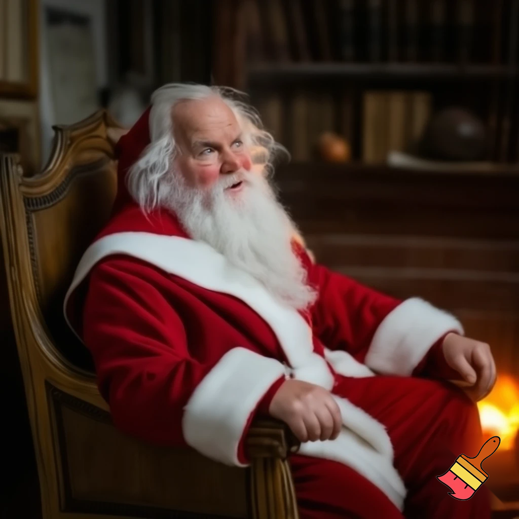 Santa Claus, a chair