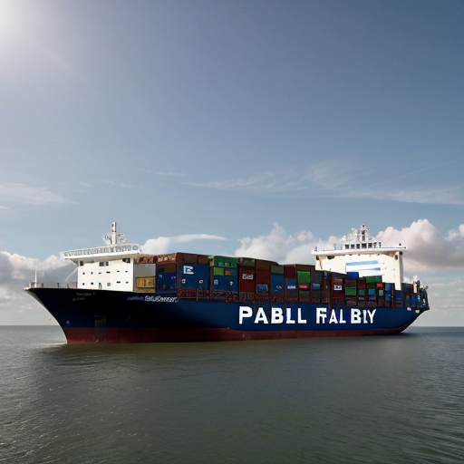 Create a realistic image of a container ship entering mobile bay. On each container is a rebel flag graphic from the civil war era.