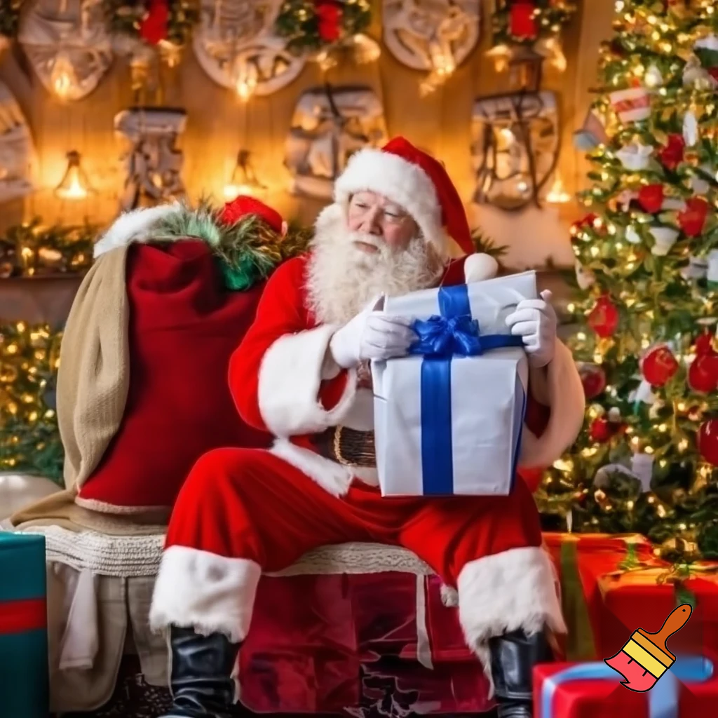 Santa Claus is Santa Claus is he sack? Presents.