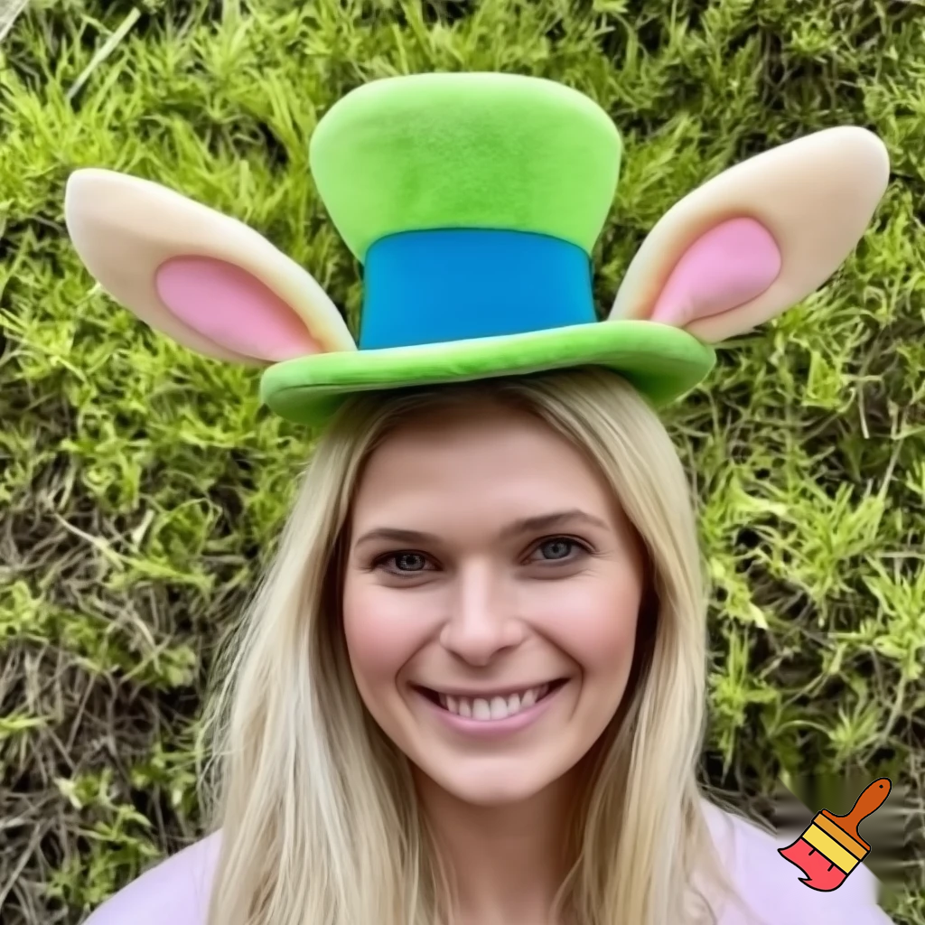Easter bunny castle mascot top hat costume Easter bunny ears bunny head hat top hat