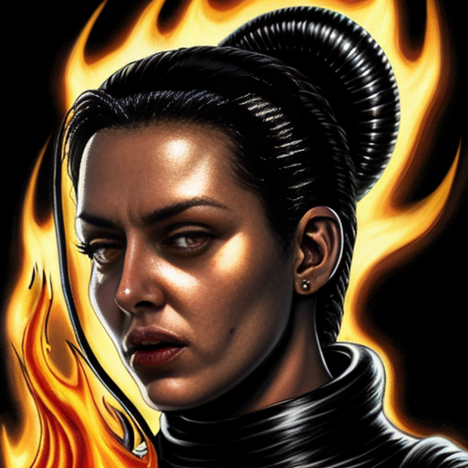 Alien Romulus style Ripley with fire flame gun realism