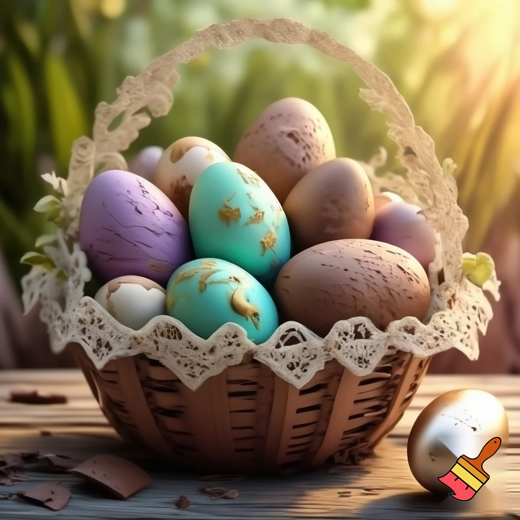 Easter egg basket, chocolate Easter egg basket