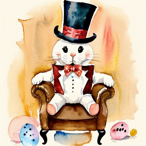 🏰 a chair van chair Easter bunny chair
Easter bunny with a top hat mascot costume