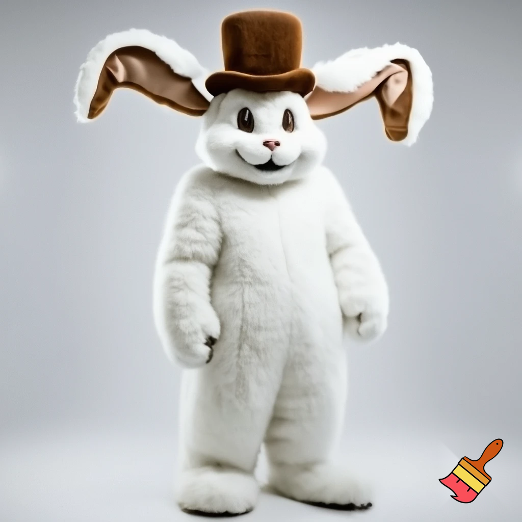 Easter bunny mascot costume top hat mascot costume