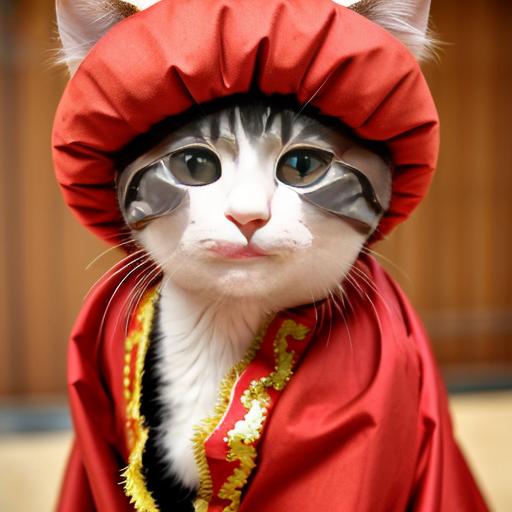 Cuki kiscica kirgiz népviseletben 