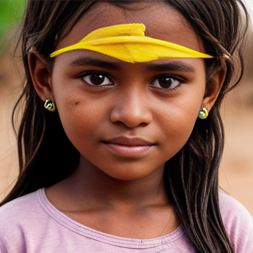 sudanese little girl, very beautiful and eager, on the village, close up