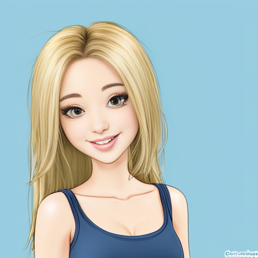 A cartoon girl with blonde bushy hair