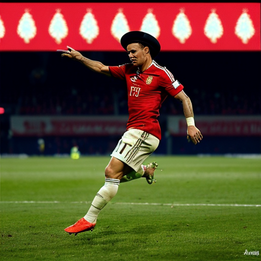 ronaldo doing russian dance with a hat
