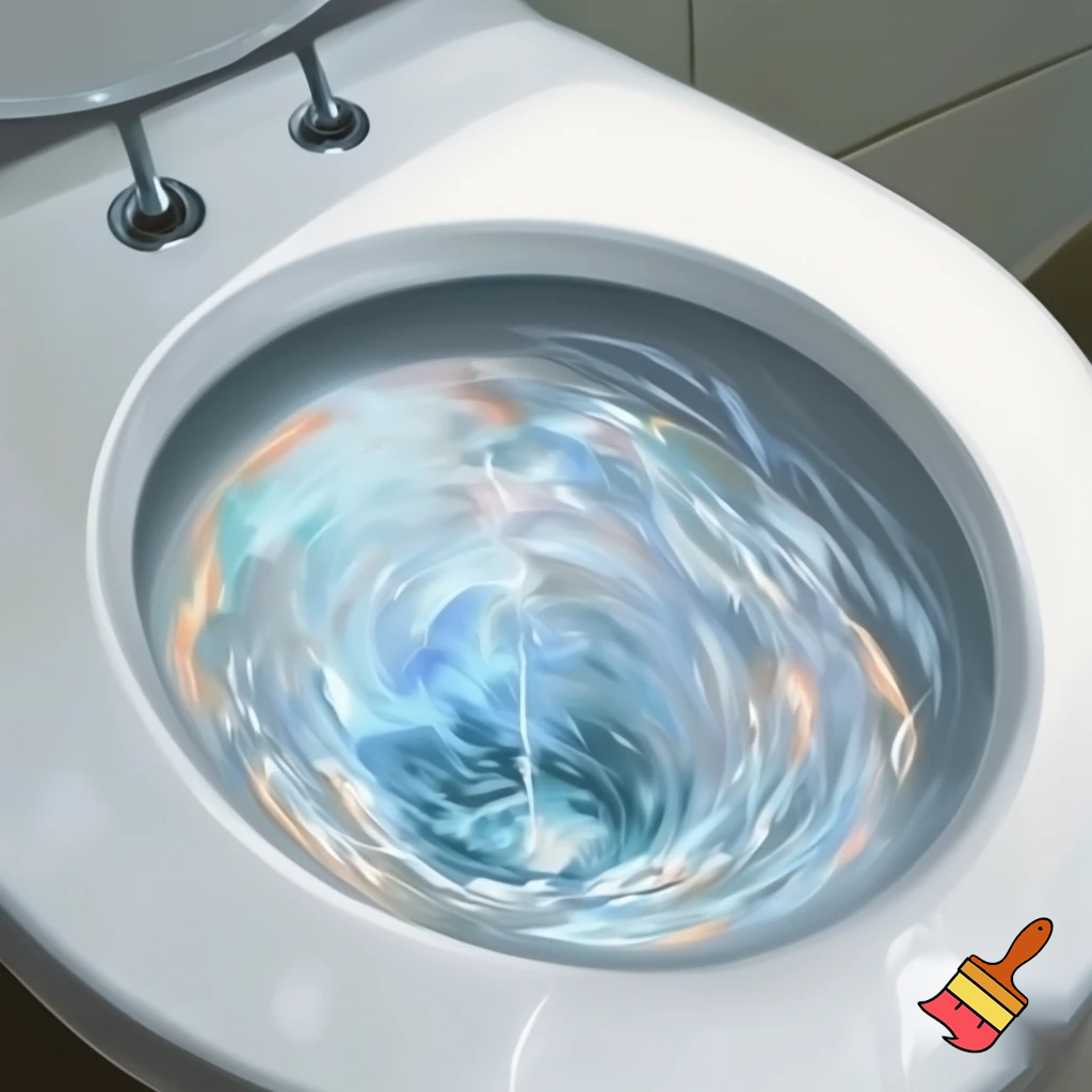 please press flush button until everything flushes 
with a toilet
