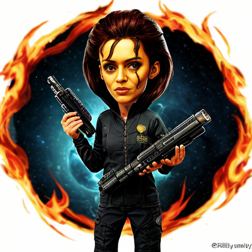 Alien Romulus style Ripley with fire flame gun 