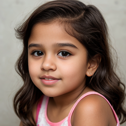 little brown girl with brown hair and brown eyes