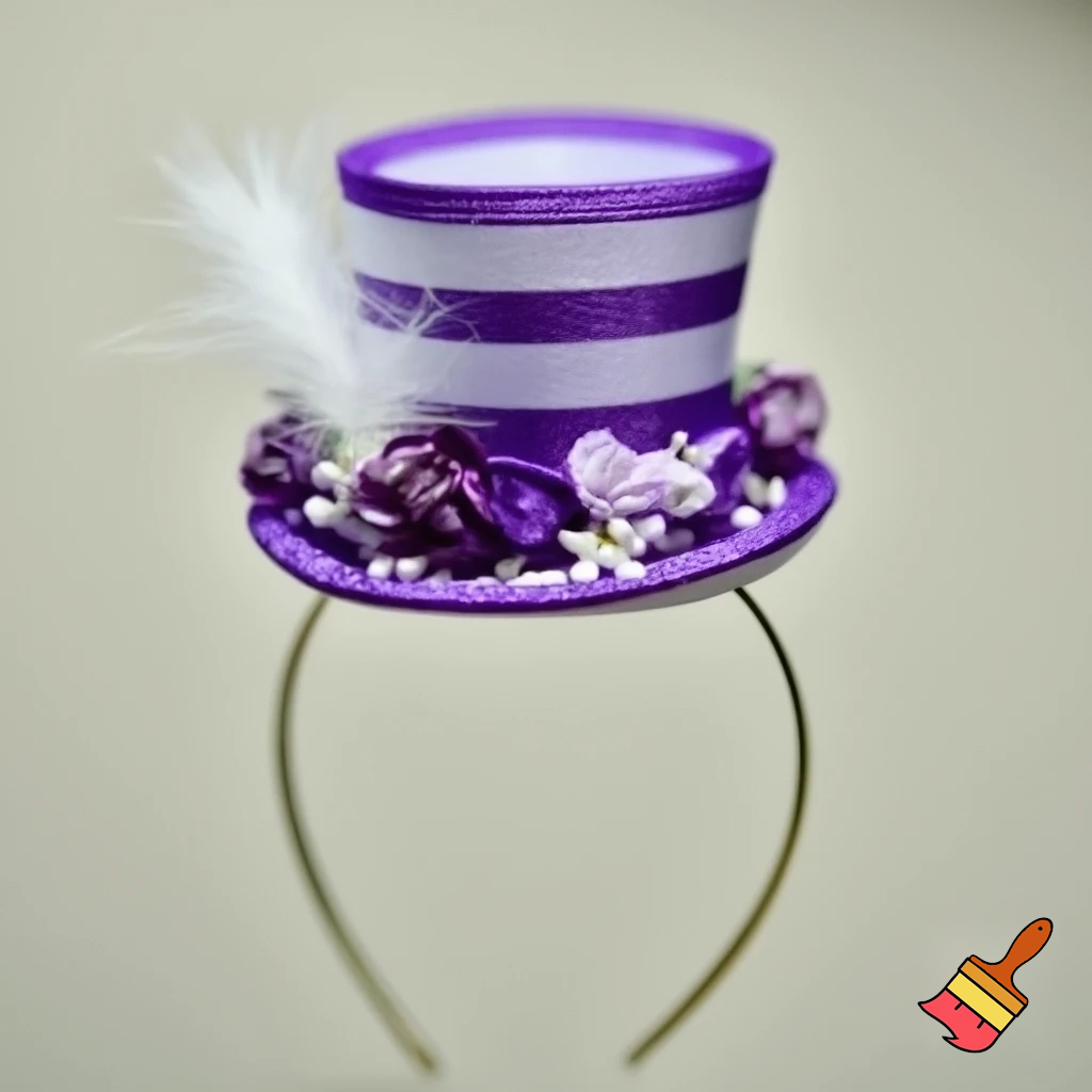 Easter top hat headband, purple and white