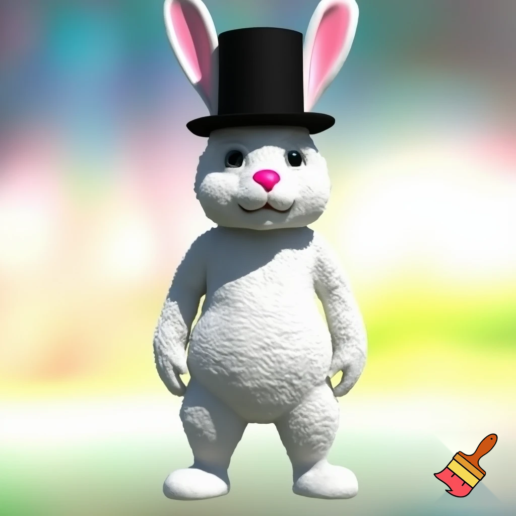 Easter bunny mascot top hat costume