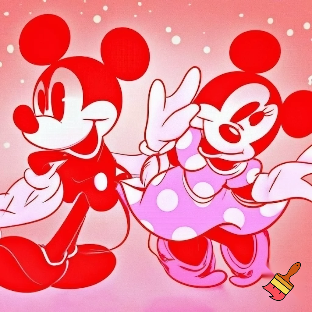Mickey Mouse Red & Minnie Mouse Pink Polka Dot