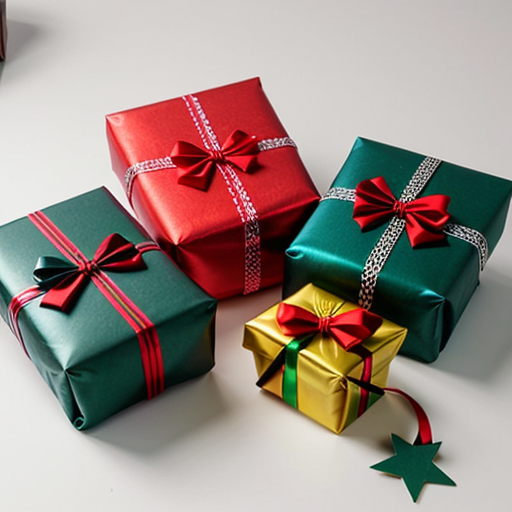 3 identical wrapped gifts
