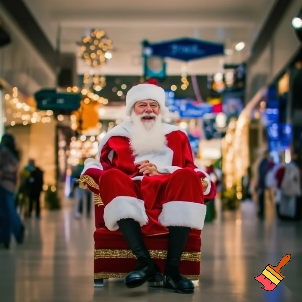 Santa Claus shopping mall Santa Claus chair at the shopping centre photo Santa Claus photo