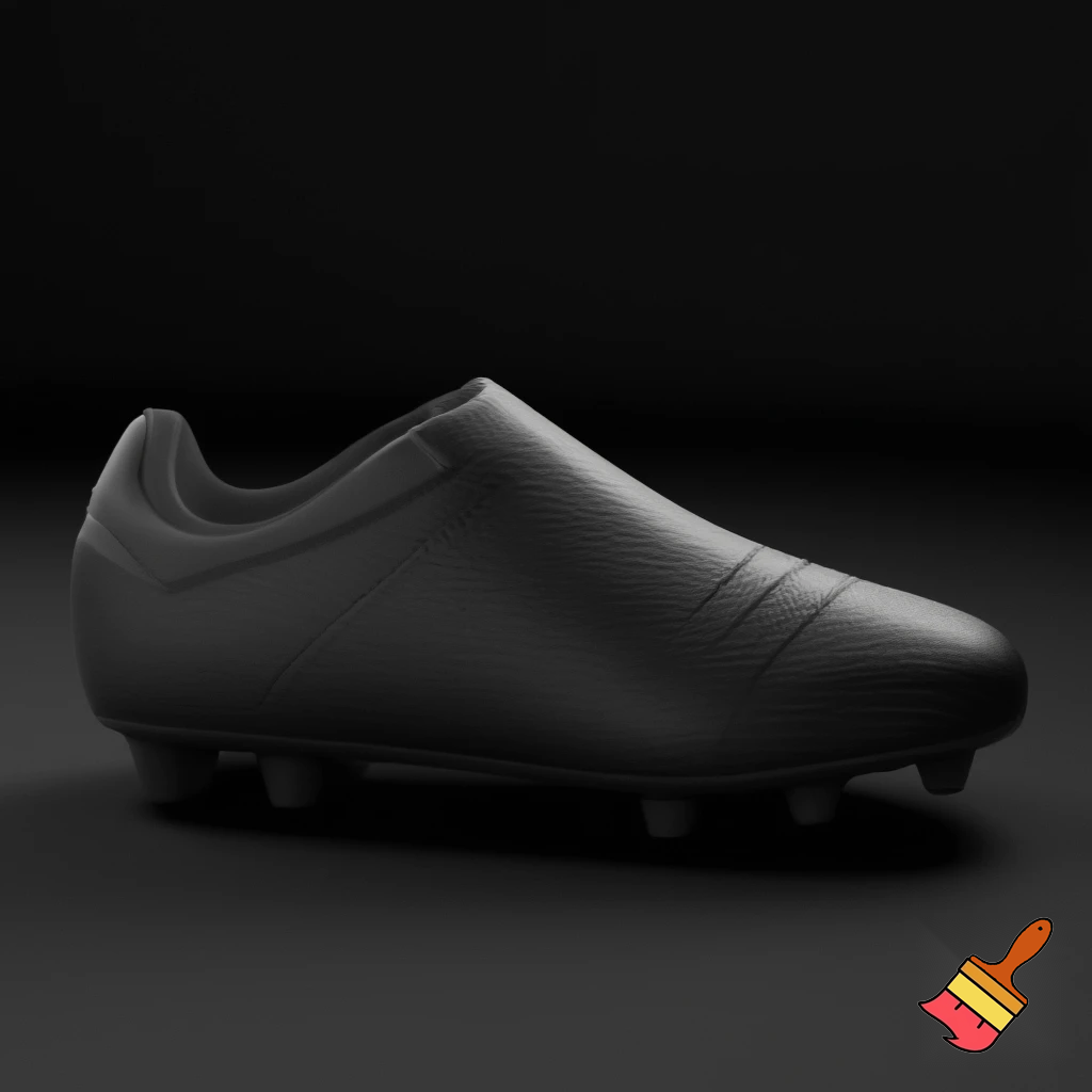 a plain black soccer boot