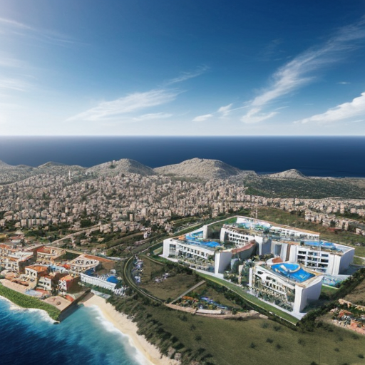 Turkish Republic of Northern Cyprus Lefkoşa in 2030 with official buildings in the Turkish dub