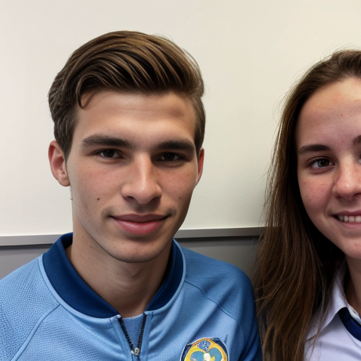 Goretzka and Vanessa at the school 