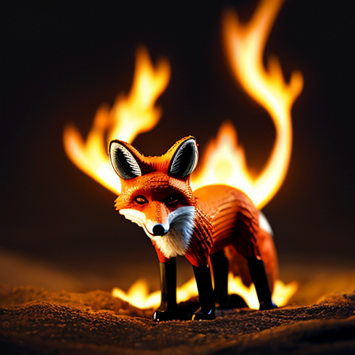 en ræv lavet af ild