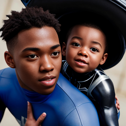 Miles morales and Invisible woman if they had a  
baby boy ai photo