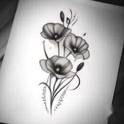 august birth flower tattoo