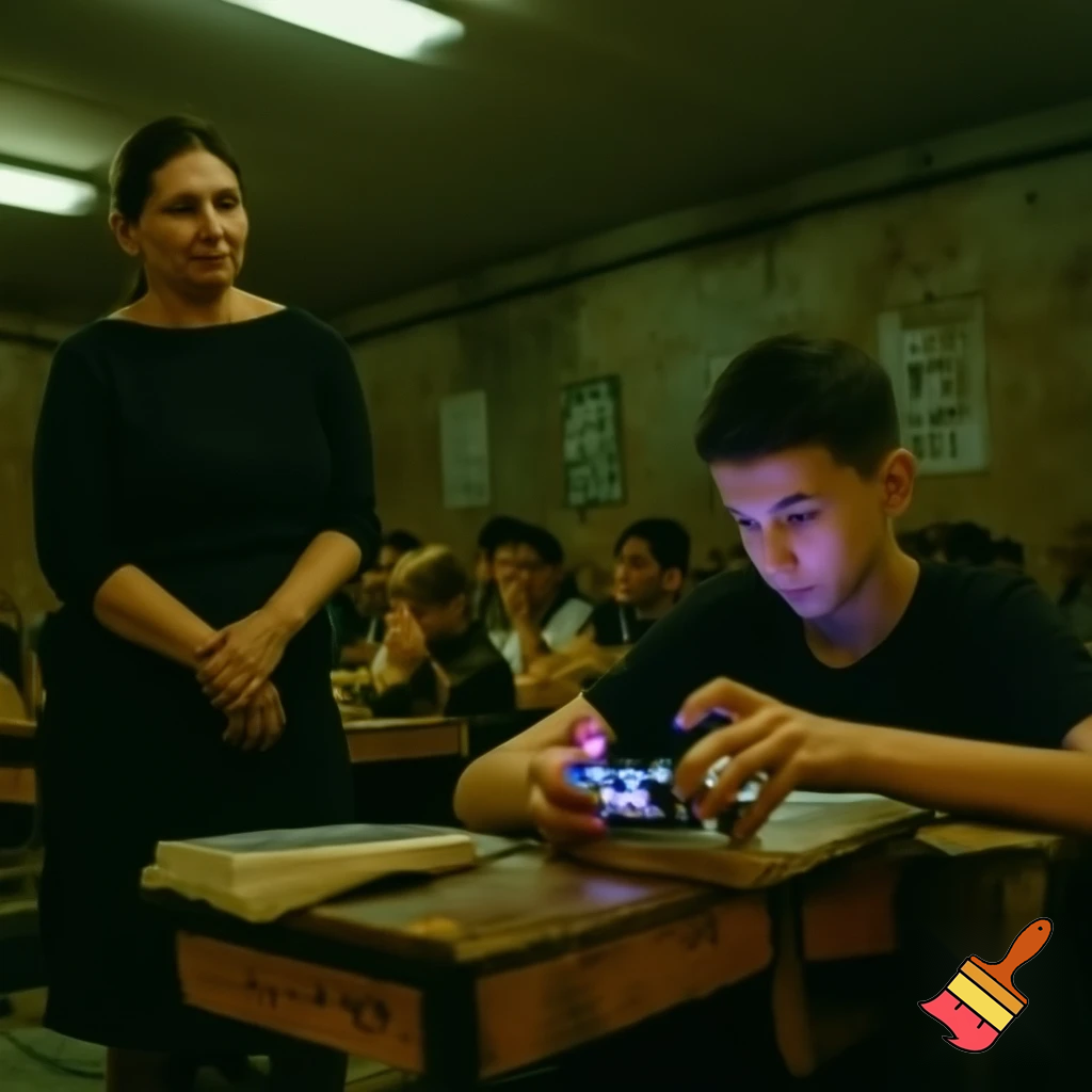 A person who games in school but the teacher hates him