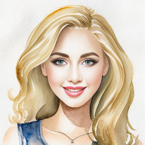 A cartoon girl with blonde big bushy blonde hair 