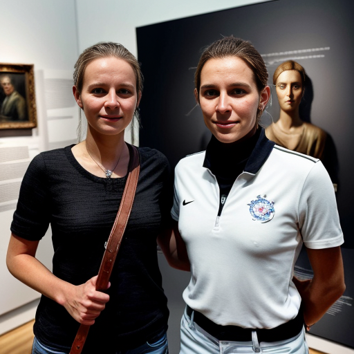 Goretzka and Vanessa at the museum 