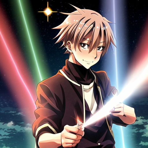 Can you make an anime boy named shooting a light beam? magic.