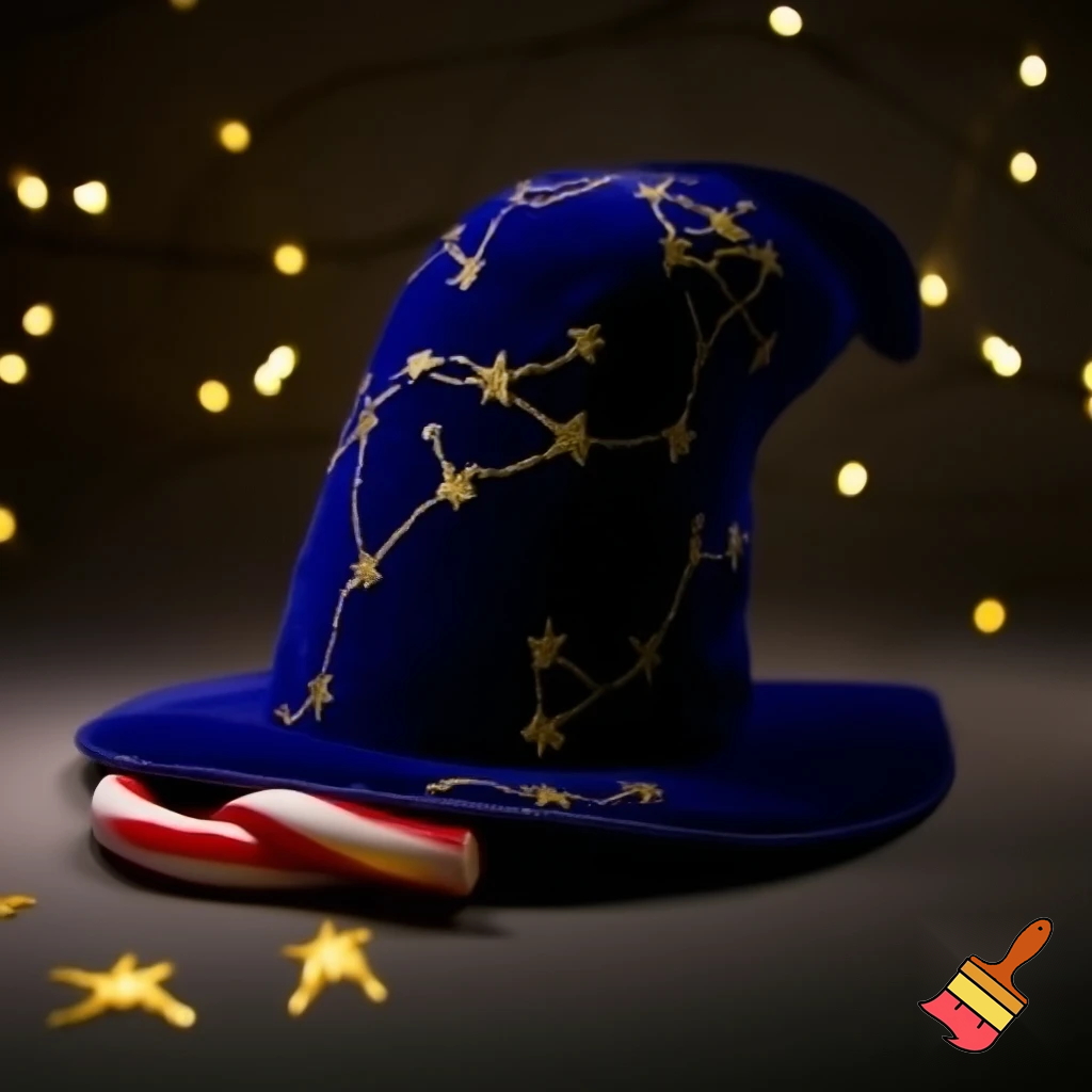 Christmas wizard hat stars and means read a Christmas hat
