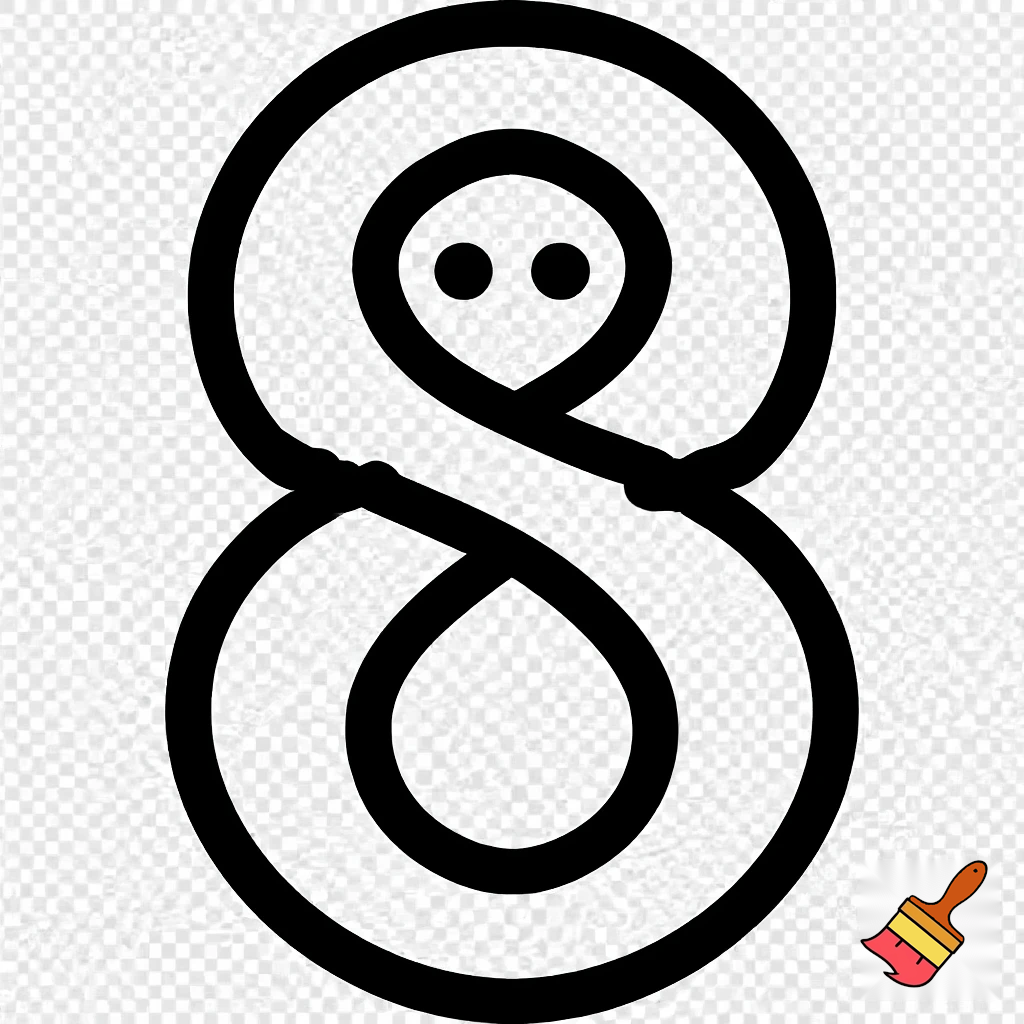 icon of figure 8 knot in cartoon style
