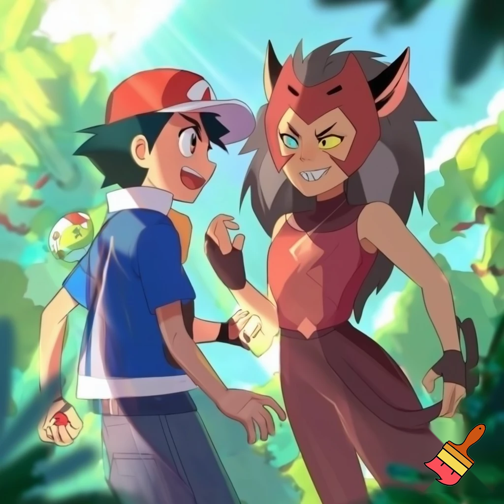 Ash Ketchum with catra
