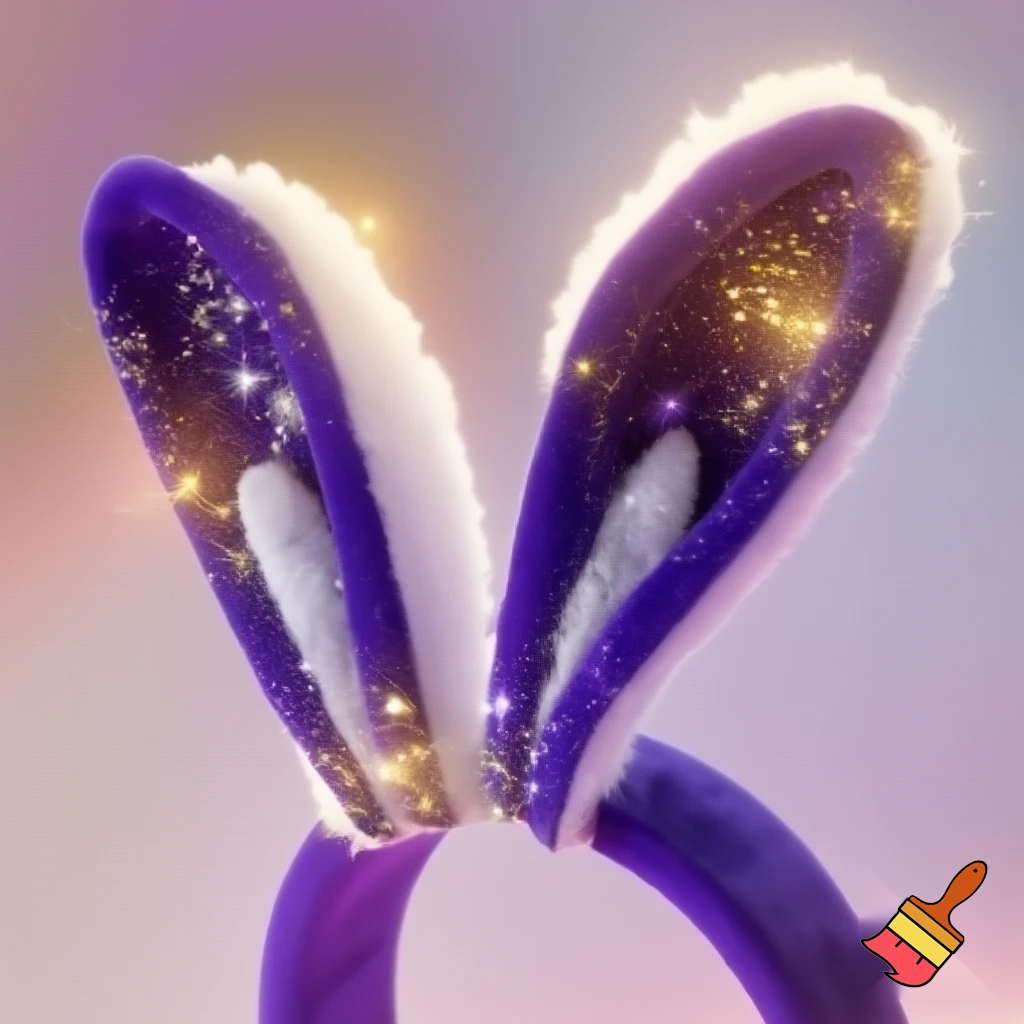 Special top hat headband Easter headband with rabbit, ears, purple and white purple and white with glitter velvet golden purple and white with glitter silver