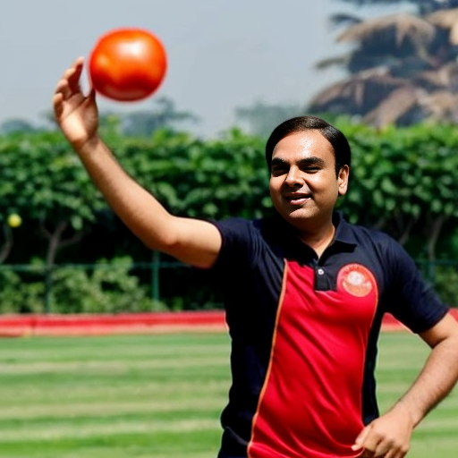 Ambani throwing tomato at people