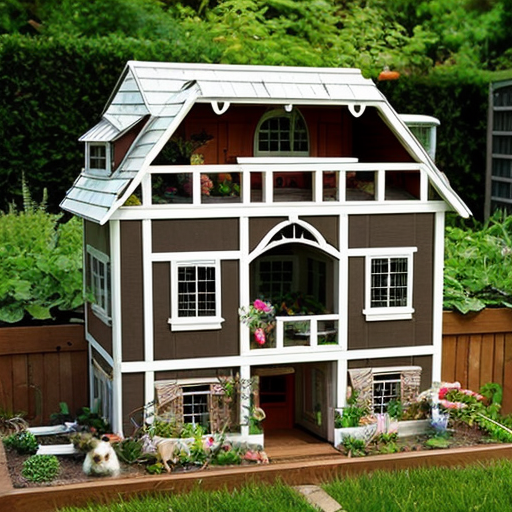 A house with pet animal garden 
