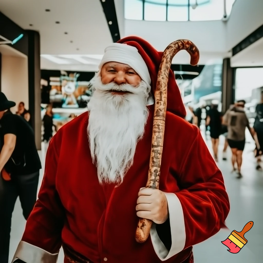 Santa Claus, Russia walking stick with the start the real Santa Claus shopping Centre in Australia
A star
